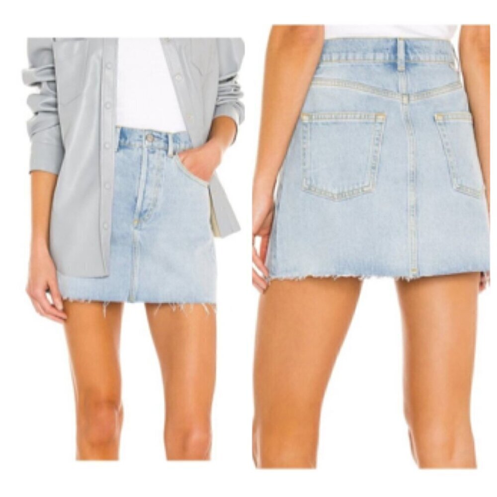 Boyish THE COREY Mini Denim Skirt Sz 26 in THE BIRDS